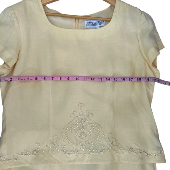 Jessica Howard Cream Embroidered Midi Dress Size 14 | Fully Lined | 55” Length - Picture 7 of 12